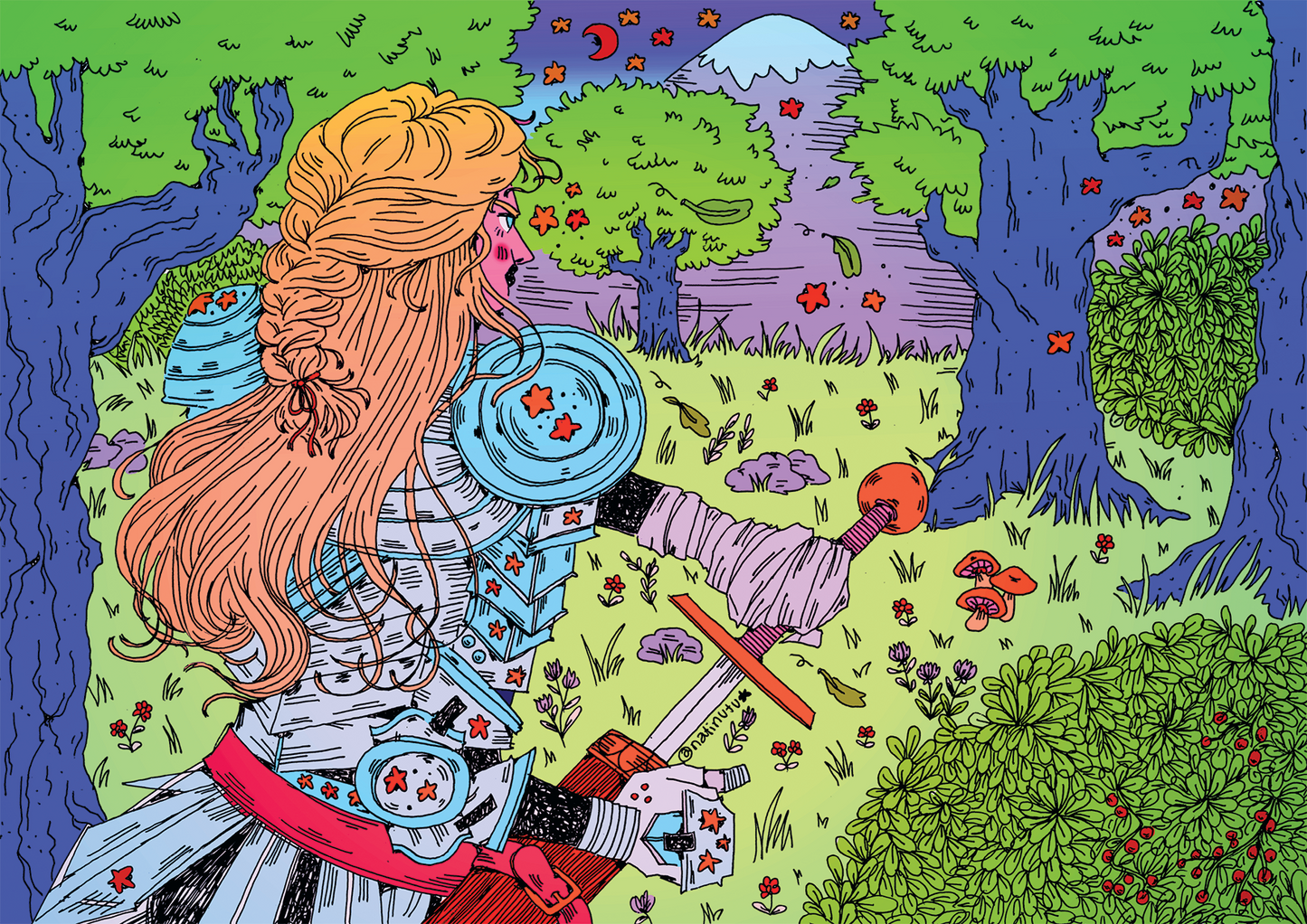 Print Horizontal - Knight in the Forest