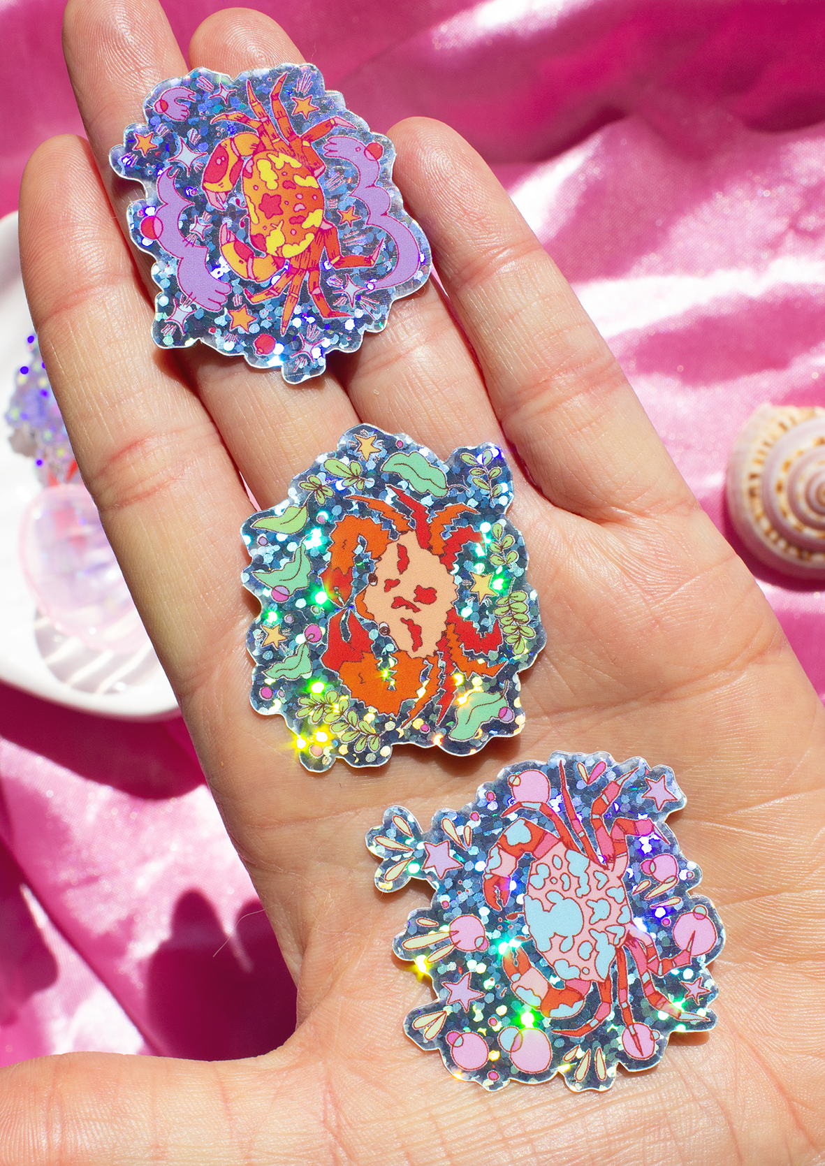 Sticker Glitter - Crangrejos🦀