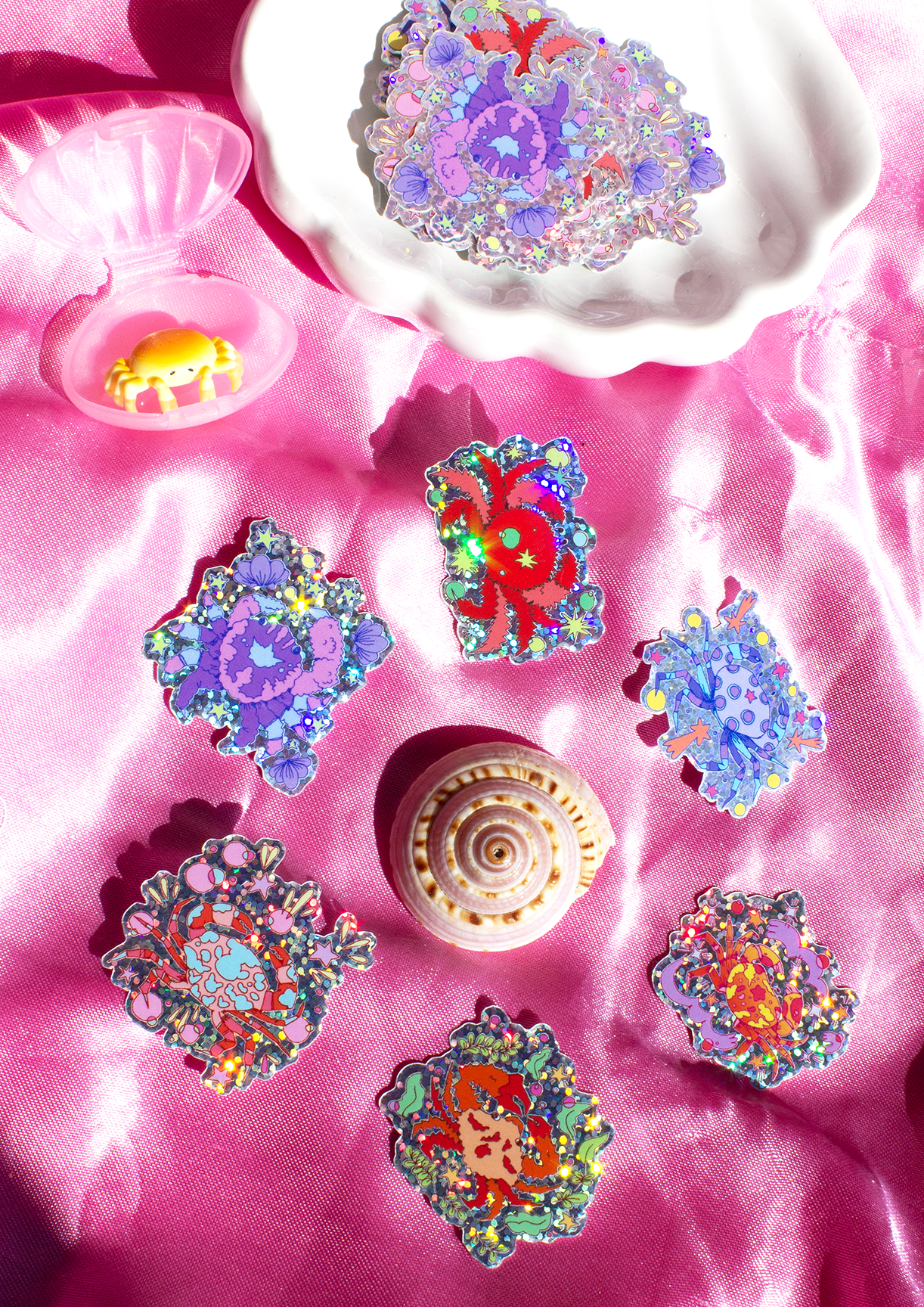 Sticker Glitter - Crangrejos🦀