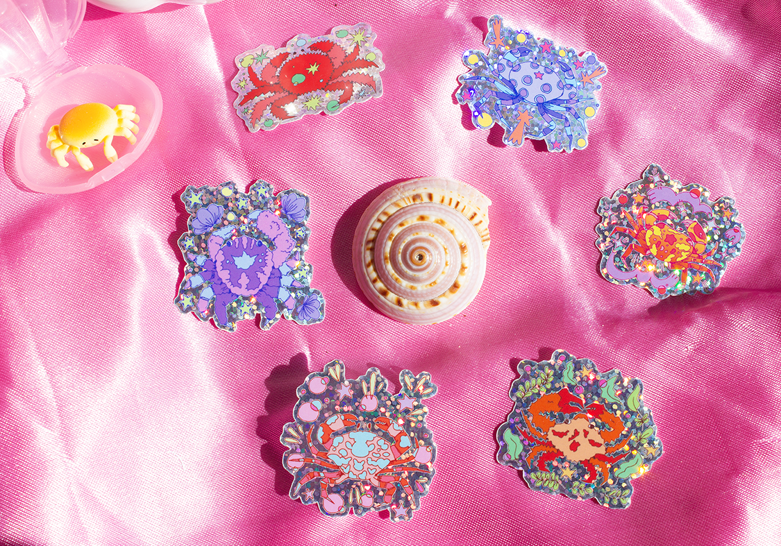 Sticker Glitter - Crangrejos🦀