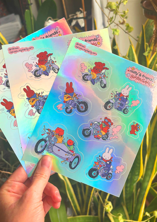 Sticker Sheet - Miffy Biker Gang ⊹₊⟡⋆🐰💥