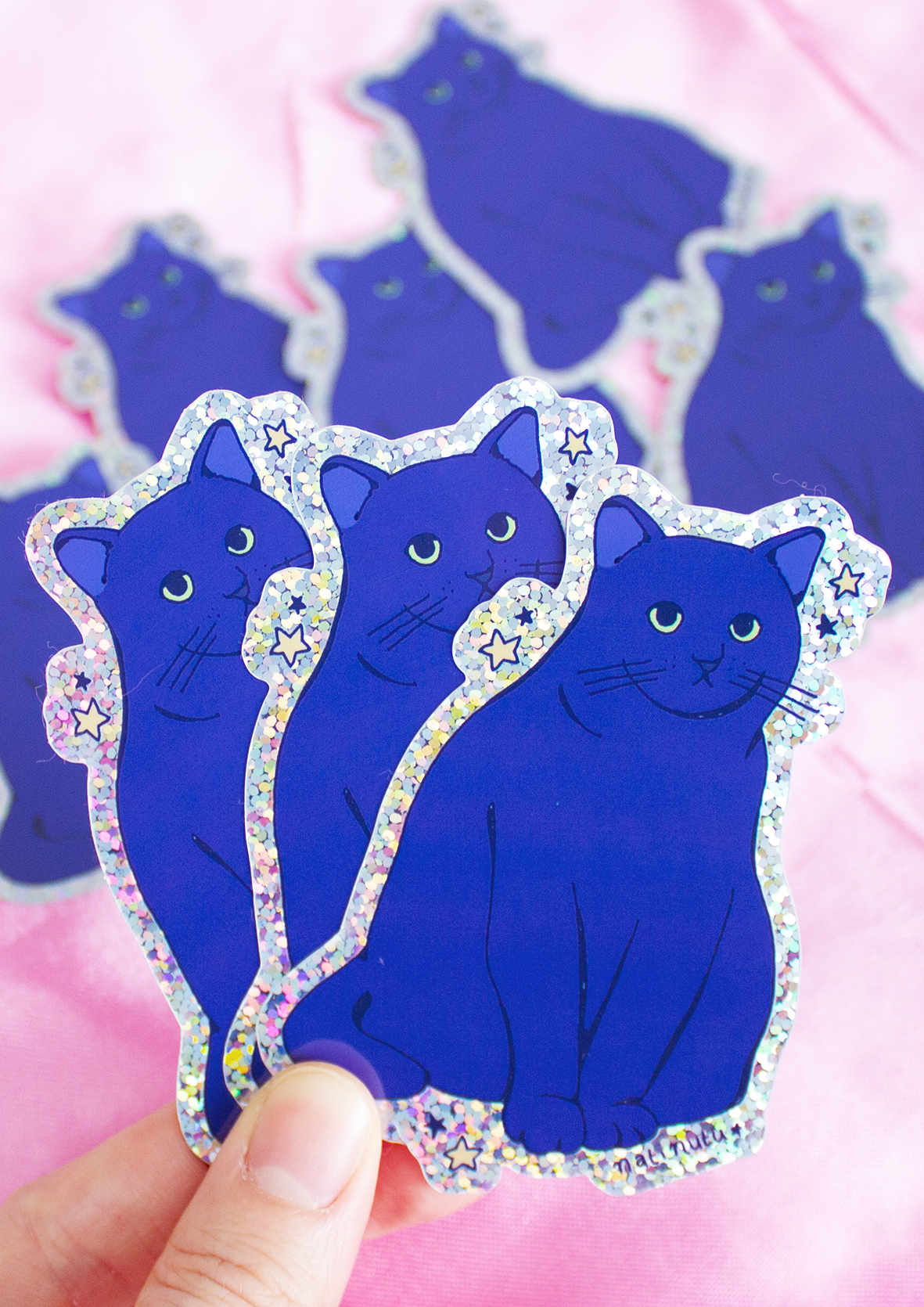 Sticker Glitter - Black Cat⋆🐾°⋆