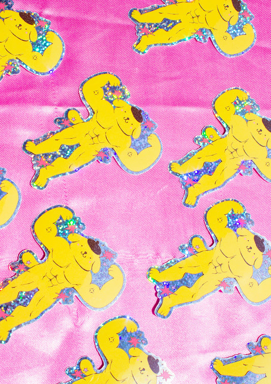 Sticker Glitter - BuffBuff Purin .☘︎ ݁˖