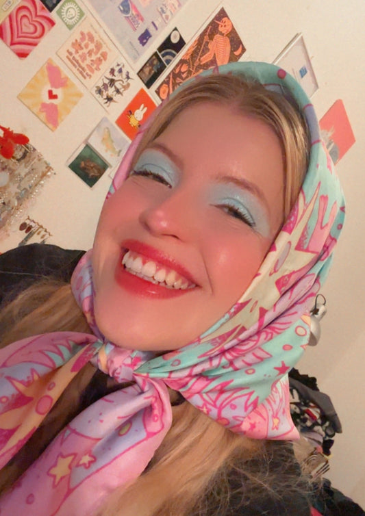 Silk Foulard - Running Bunnies 𑣲₍ ᐢ. .ᐢ₎💖