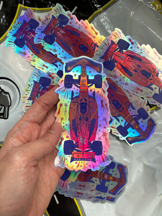 Sticker Holographic - F1 Ferrari Charles Leclerc ❤️SF24❤️🏎️