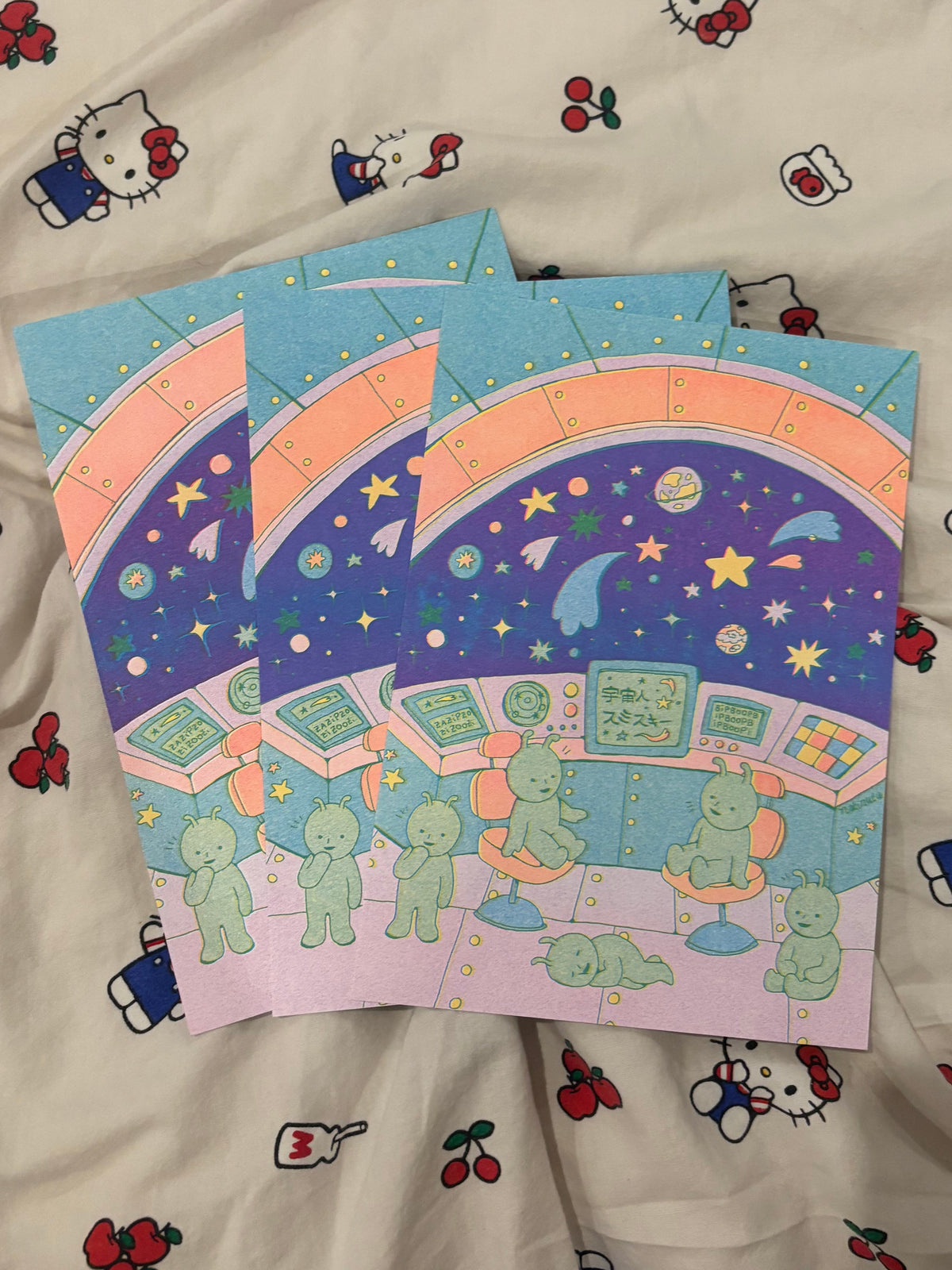 Print Riso A5 - Smiski in Space👽🪐