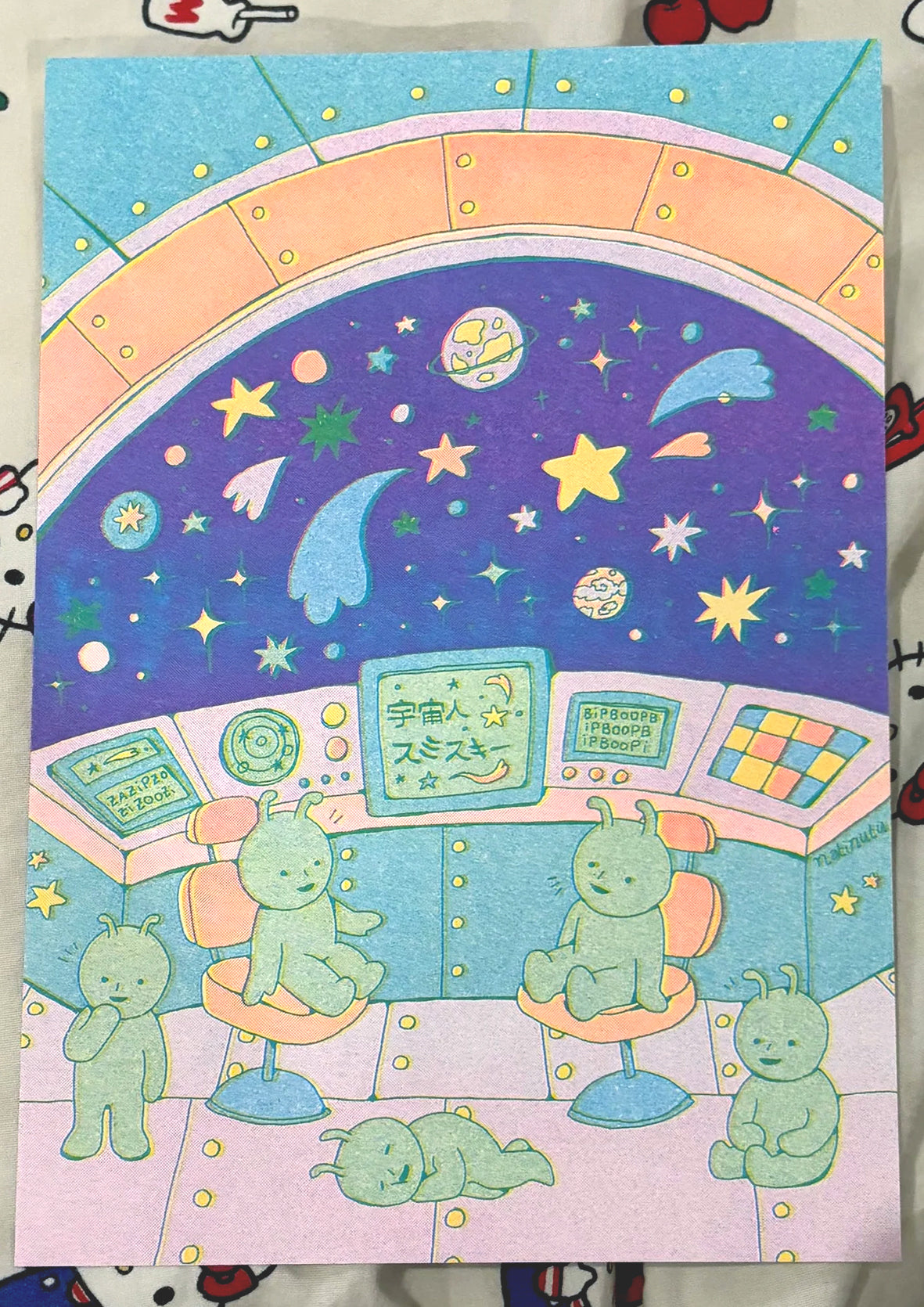 Print Riso A5 - Smiski in Space👽🪐