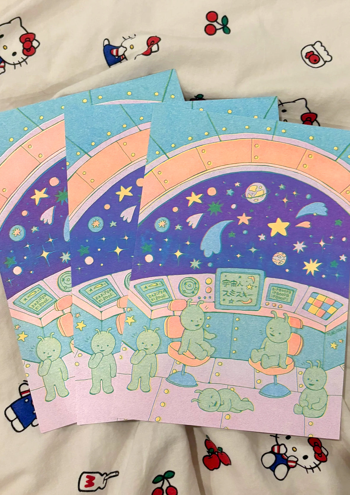 Print Riso A5 - Smiski in Space👽🪐