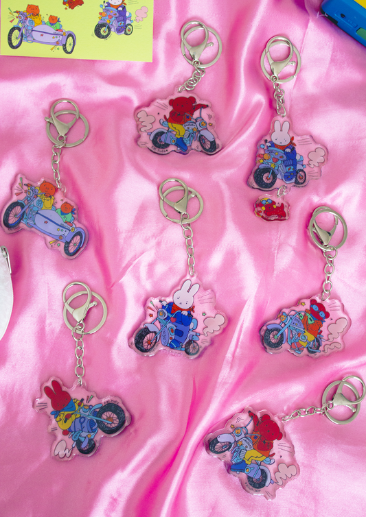 Keychains - Miffy Biker Gang ⊹₊⟡⋆🐰💥