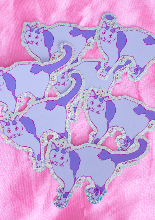 Sticker Glitter - Bicolor Cat⋆🐾°⋆