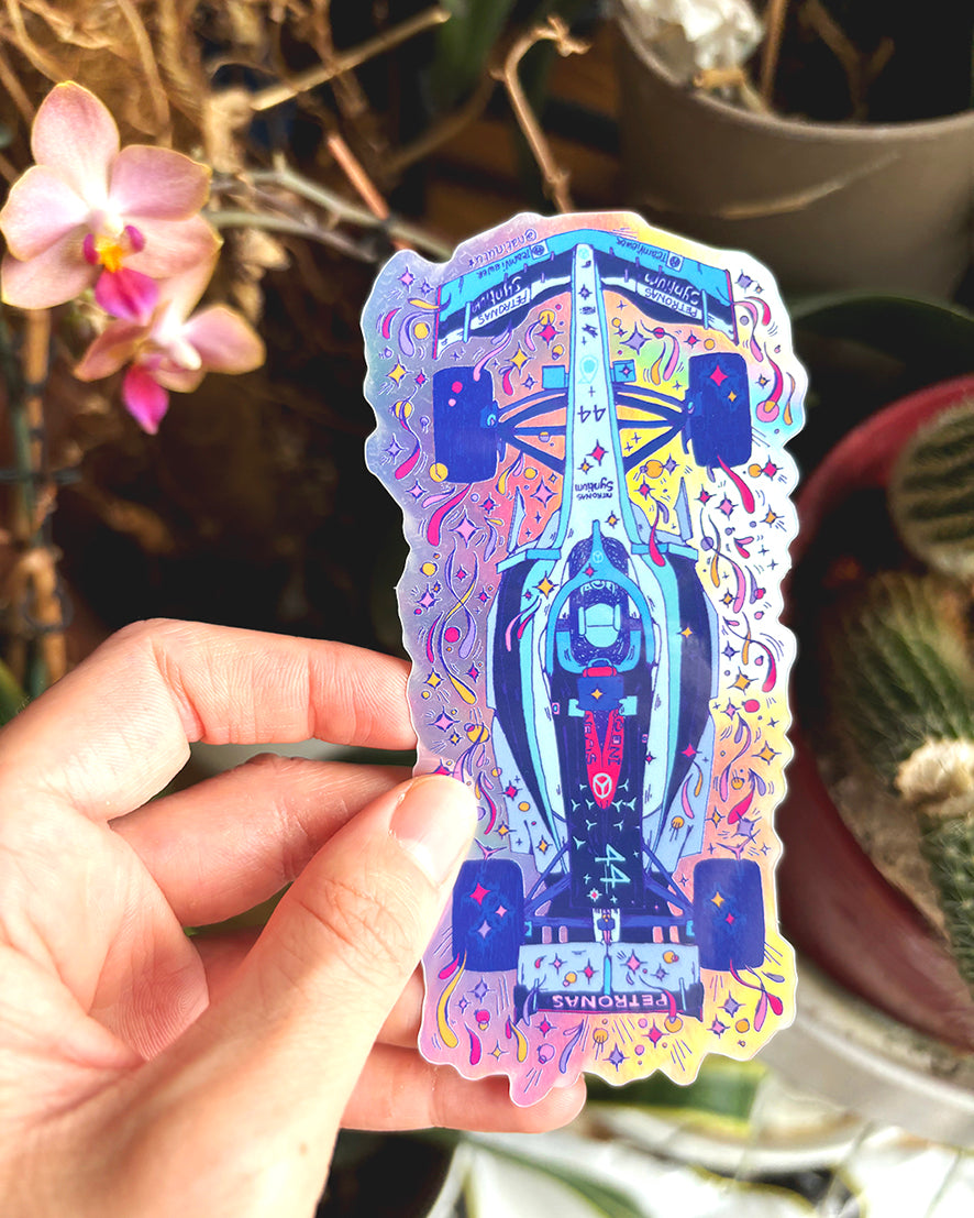 Sticker Holographic - F1 Mercedes Lewis Hamilton 🖤W15🖤🏎️