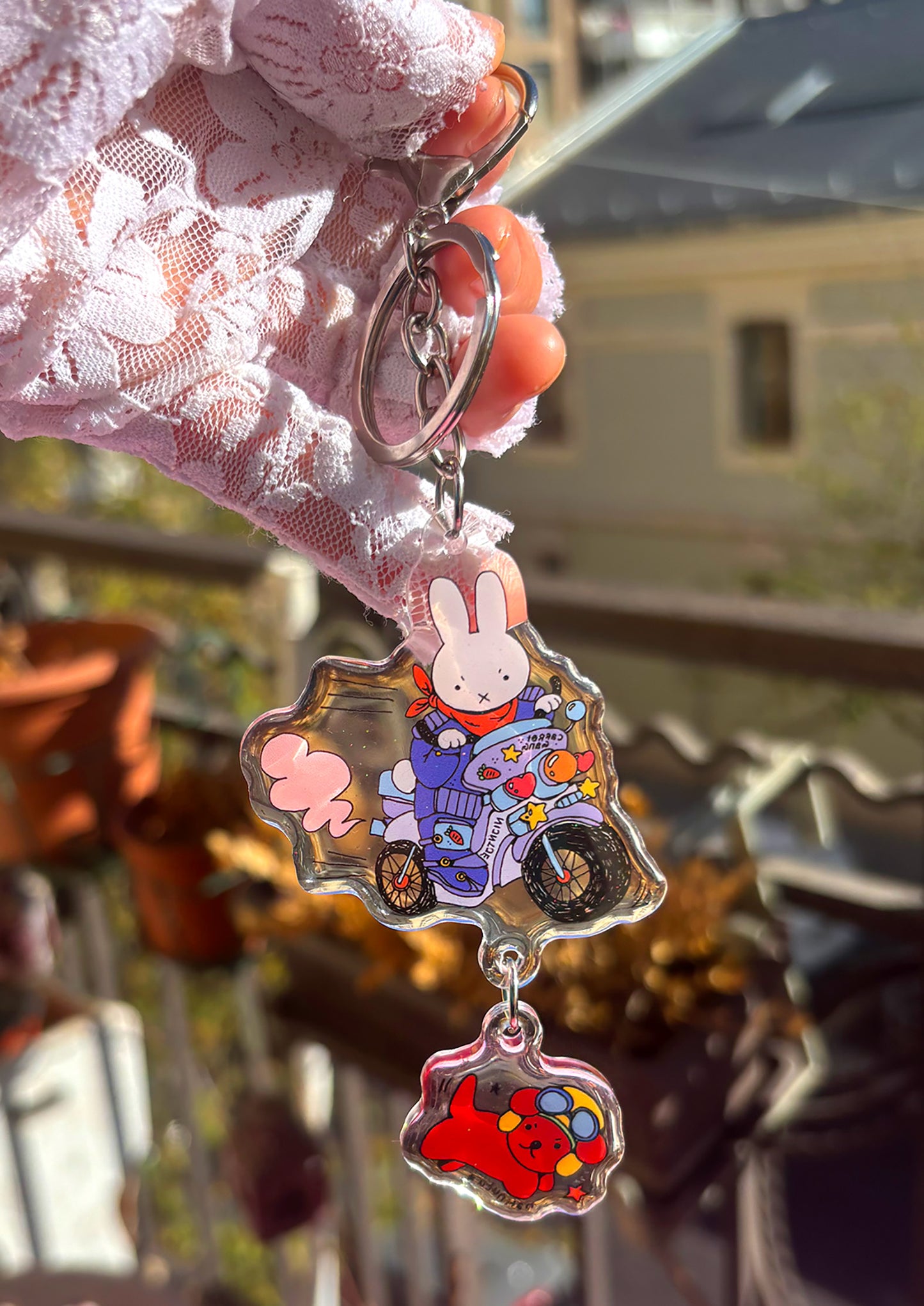 Keychain - Miffy & Snuffy ⊹₊⟡⋆🐰💥