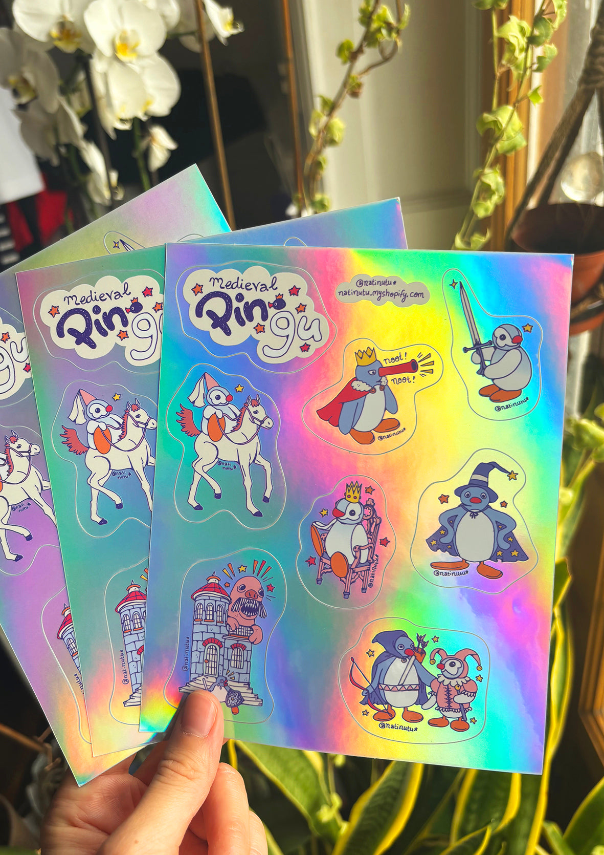 Sticker Sheet - Medieval Pingu ⋆✴︎˚｡ 🐧⚔️